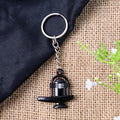 Shivling Metal Keychain – Elegant Black Finish with Sacred Markings
