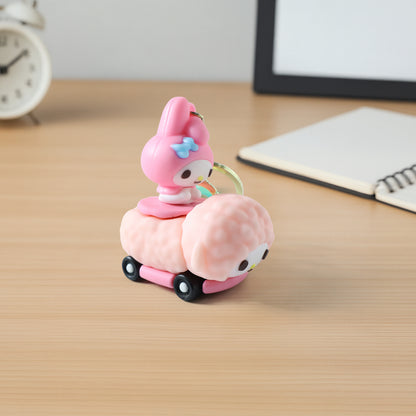 Cartoon doll silicone keychain with strap