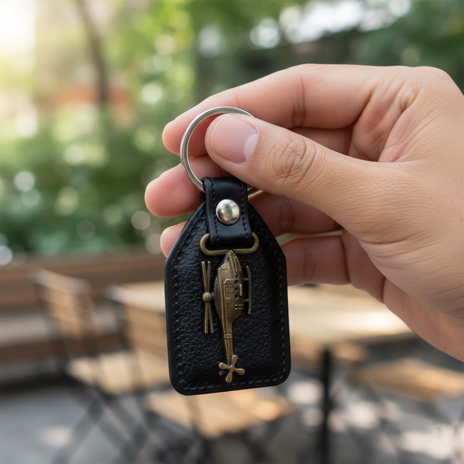 Premium Leather Finish Metal Sword Emblem Keychain (1 Pc)