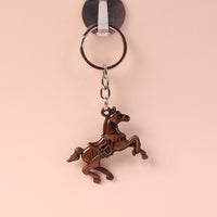 Running Horse Brown Metal Keychain – Strong & Stylish Animal Design