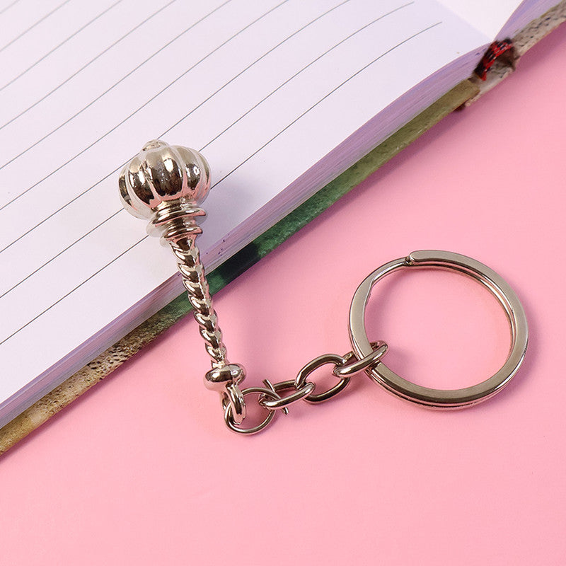 Stylish Metallic Gada Shape Metal Keychain for Men & Women – Unique Divine Inspired Key Ring Accessory