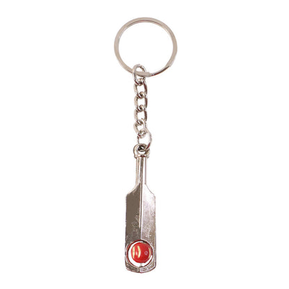 Cricket Bat Metal Keychain with Red Ball – Sports Lovers Collectible