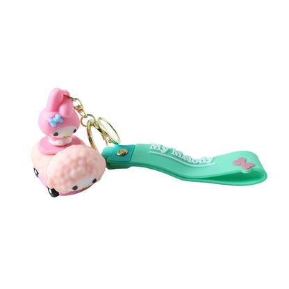 Toy-style cartoon silicone keychain for keys