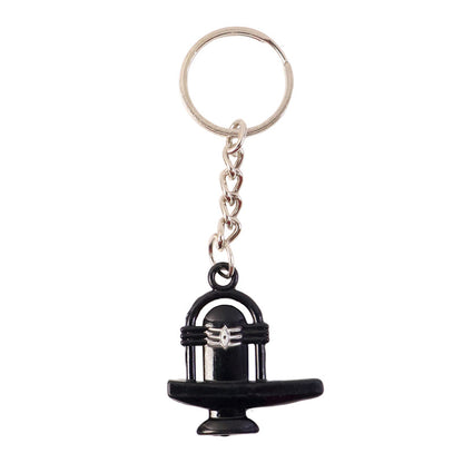 Shivling Black Metal Keychain – Divine Mahadev Symbol Keyring