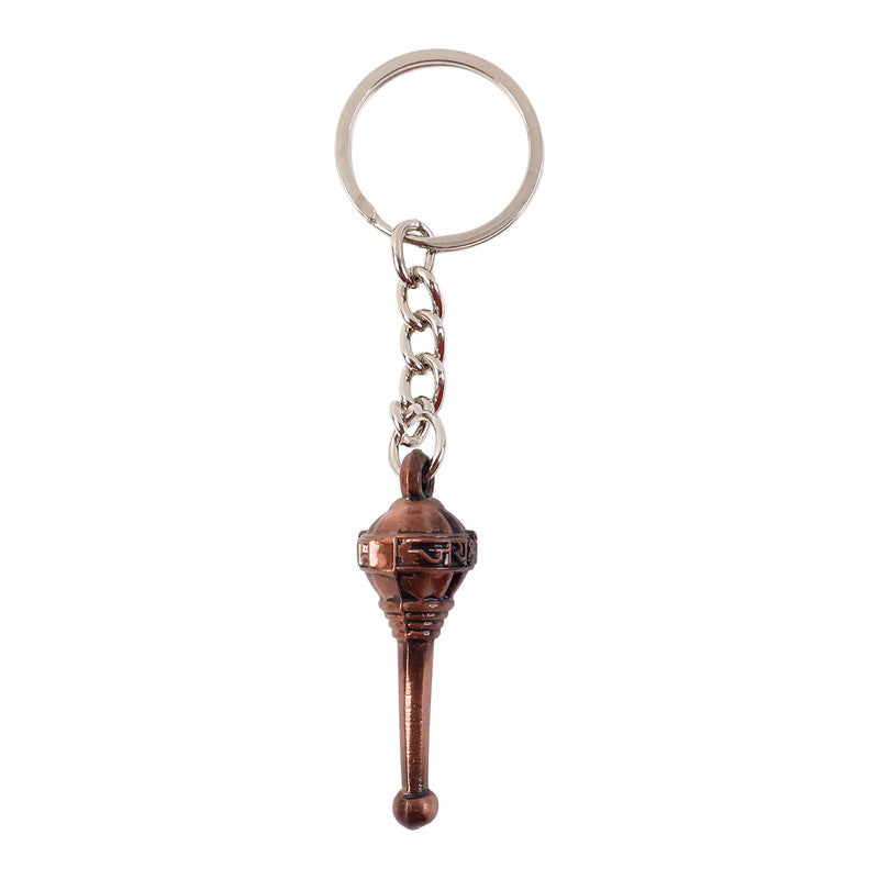 Stylish Mini Gada Shape Metal Keychain – Divine Inspired Key Ring Accessory