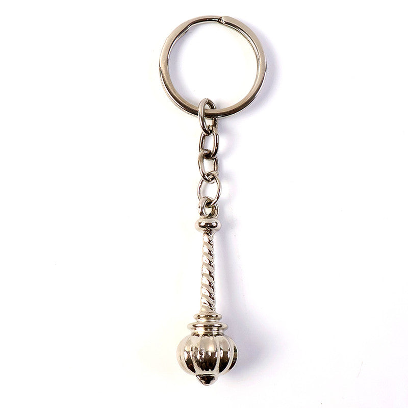 Stylish Metallic Gada Shape Metal Keychain for Men & Women – Unique Divine Inspired Key Ring Accessory