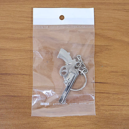 Revolver Shape Metallic Keychain – Stylish Gun Design Keyring