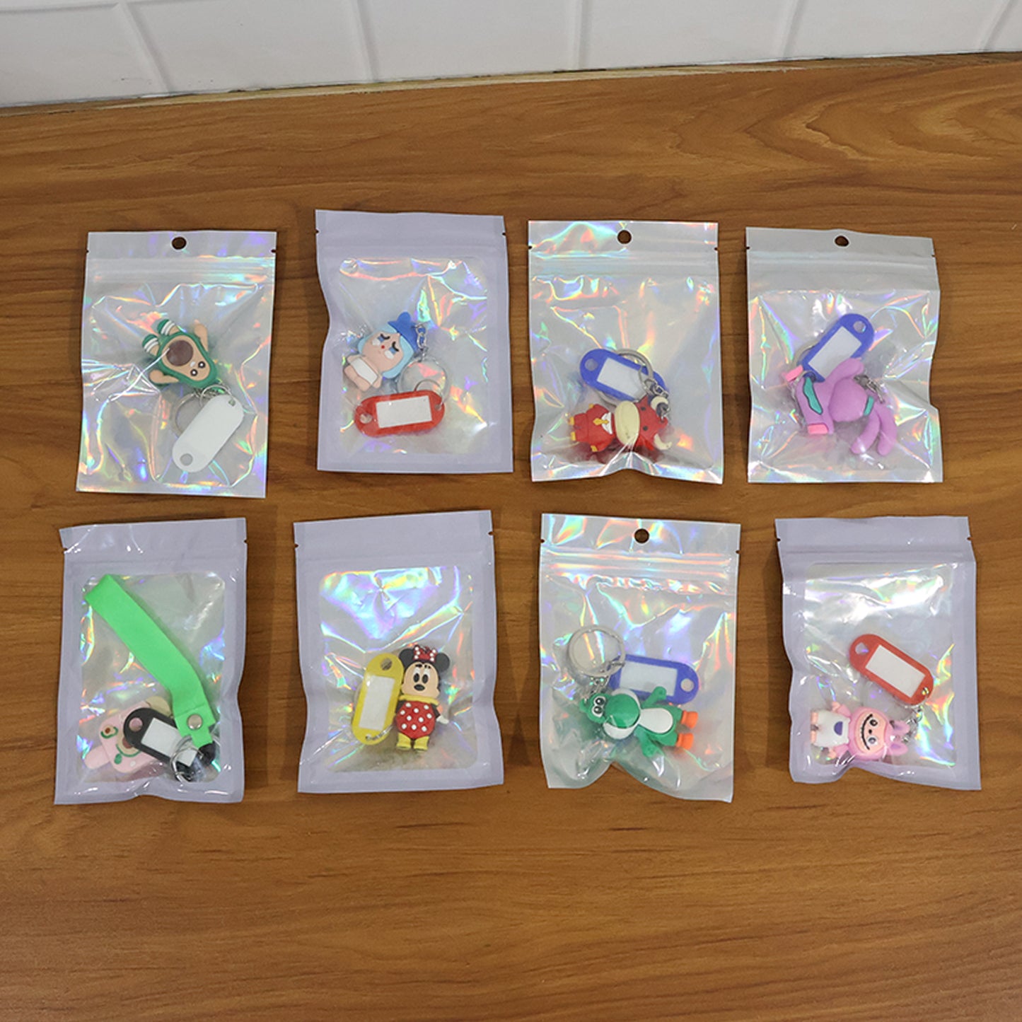 Cartoon Character Keychain with Name Tag (Mix Design, 1 Pc)