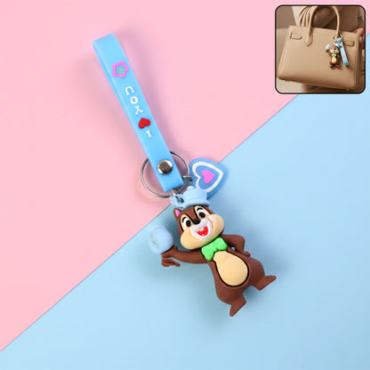 Cute Cartoon Squirrel Character Keychain (1 Pc)