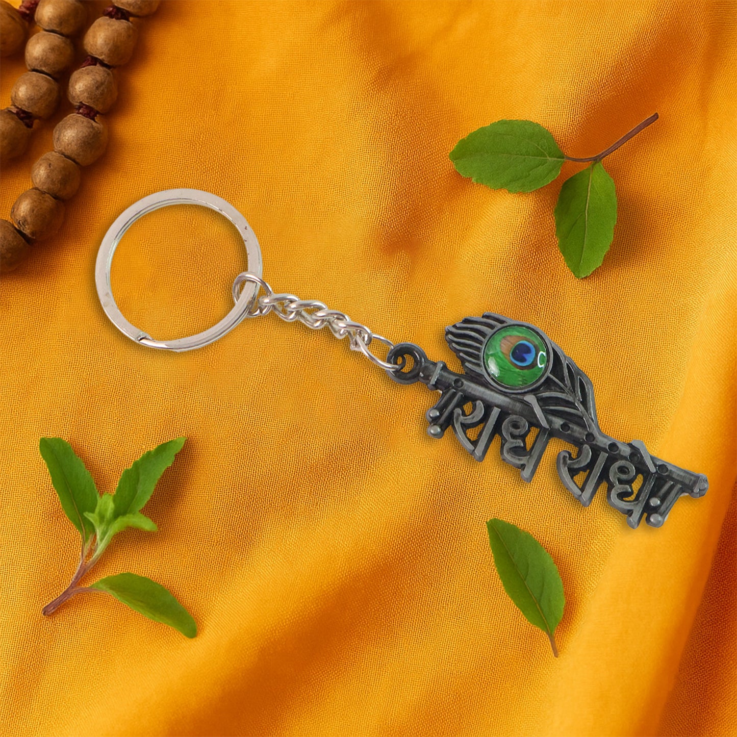 Krishna Theme Keychain Set (5 Pc Mix Design)