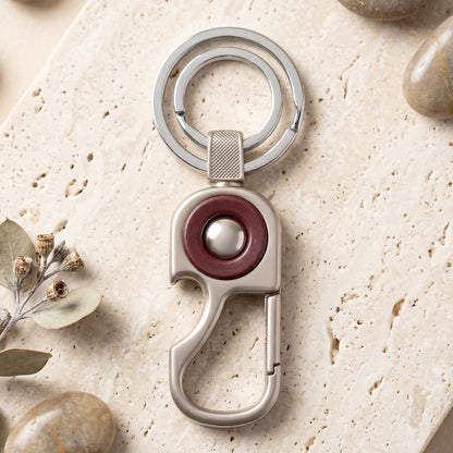 Secure lock carabiner key holder made from high-quality metal.