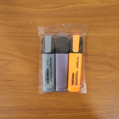 Premium Highlighter Marker Pen Set (3 Pc)