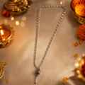 Hanuman Gada Pendant Necklace for Men & Women | Silver Tone Bajrangbali Religious Jewelry