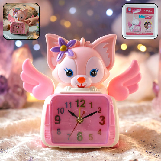Adorable Angel Cat Car Design Kids Alarm Clock (1 Pc)