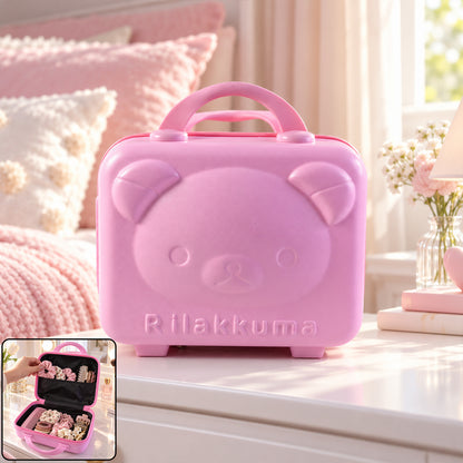 Kids bear shaped hard shell storage carry case.