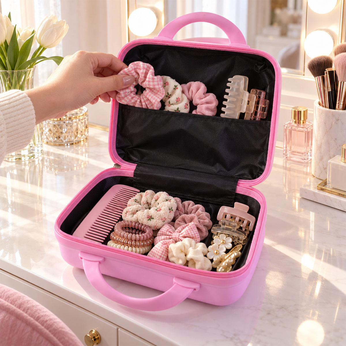 Close-up of kids bear shaped hard shell storage.