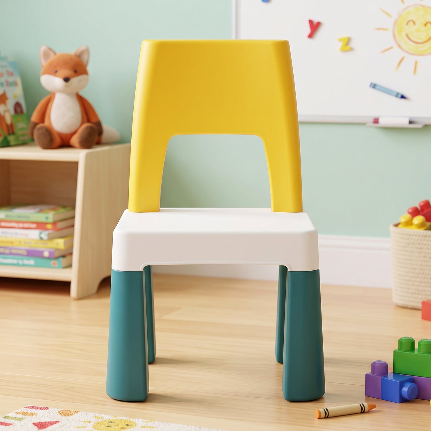 Kids Building Block Activity Table and Chair Set with Storage Bins (2 Pc Set)