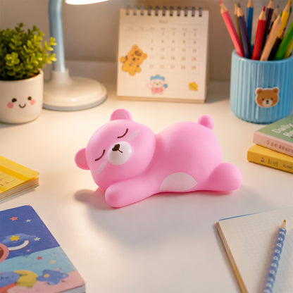 Sleeping Bear LED Night Light, Cute Silicone Bedside Lamp for Kids (1 Pc)