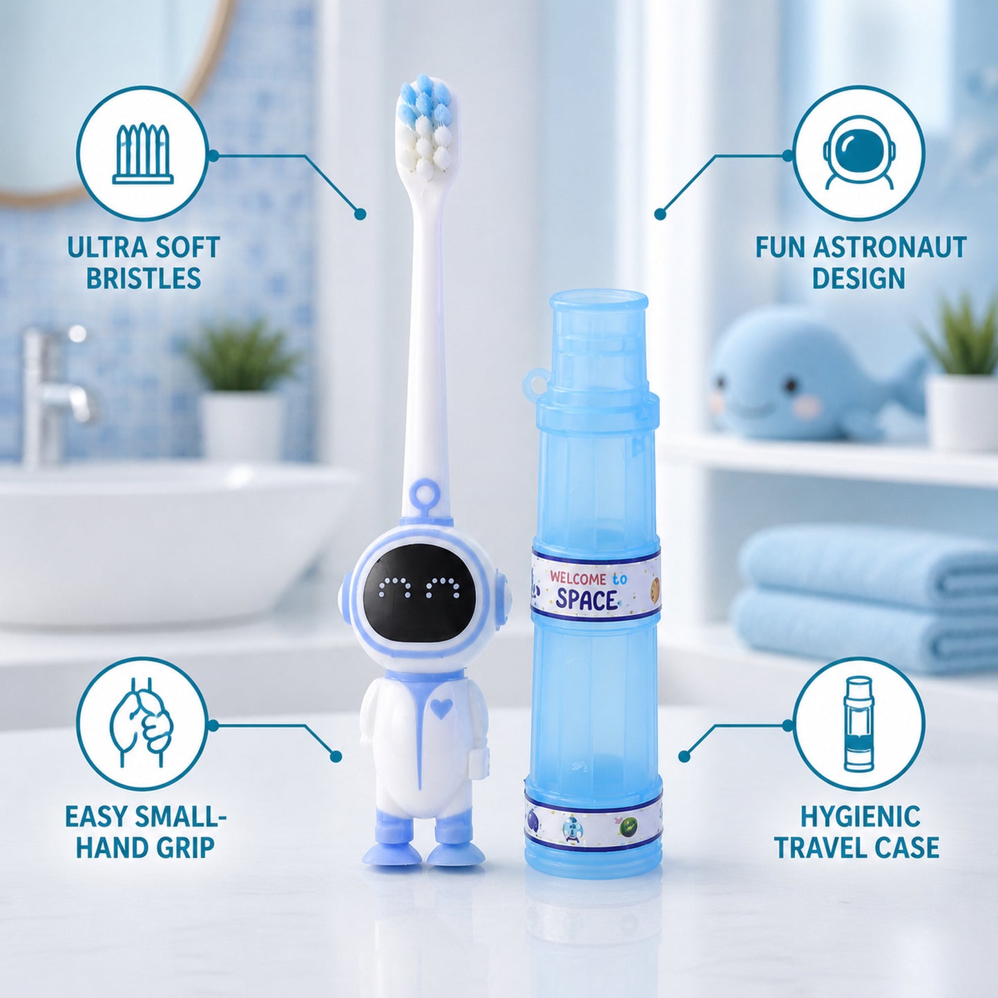 Kids Cartoon Toothbrush, Soft Bristle Children Brush