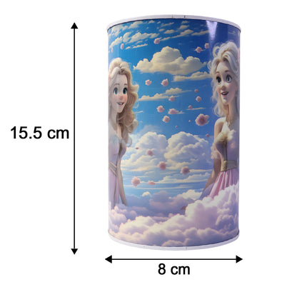 Size comparison of Cartoon Princess Metal Coin Saving Box