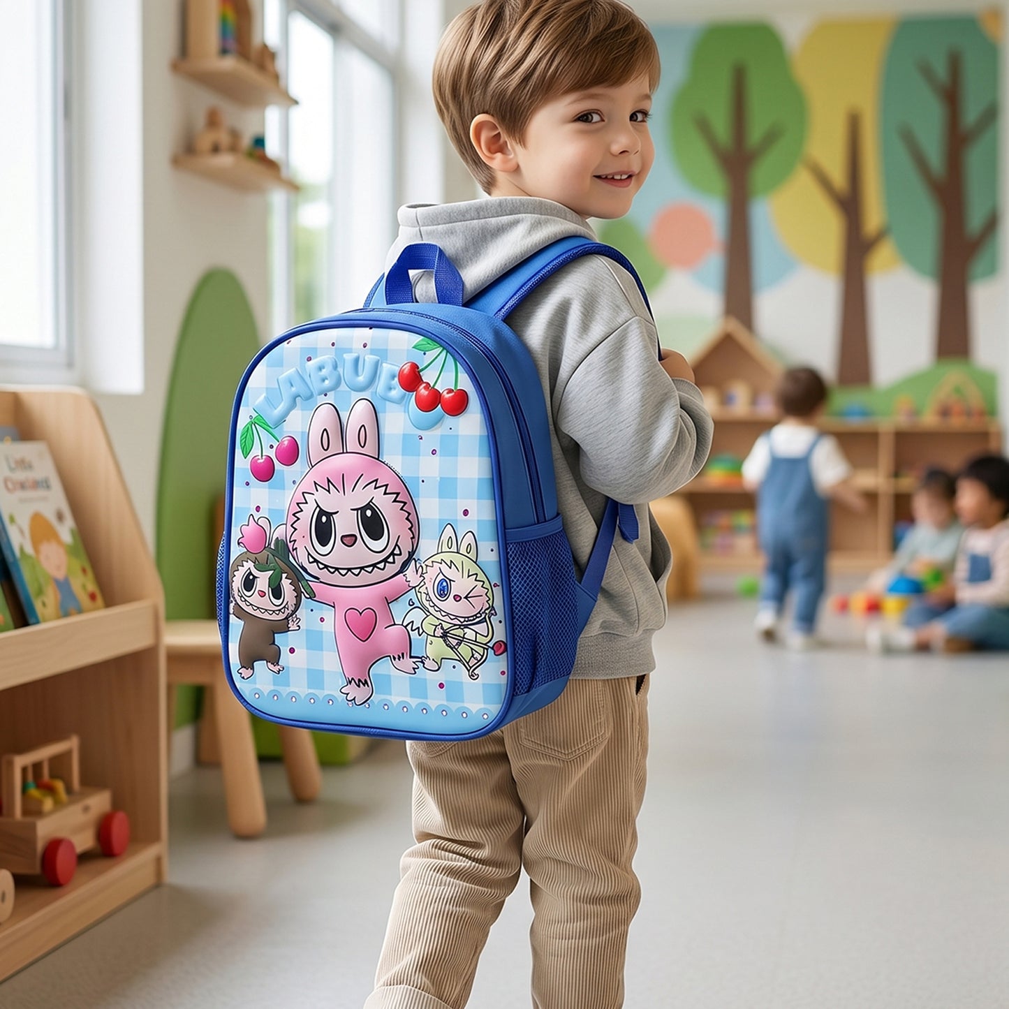 Labubu & Friends Cartoon Kids School Bag – 12 Inch