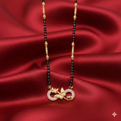 Gold-Plated Butterfly Infinity Mangal sutra with AD For women