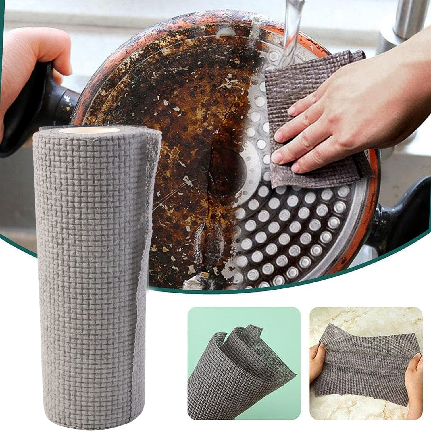 Disposable Kitchen Cleaning Cloth Roll – 25 Sheets (23x19 cm)