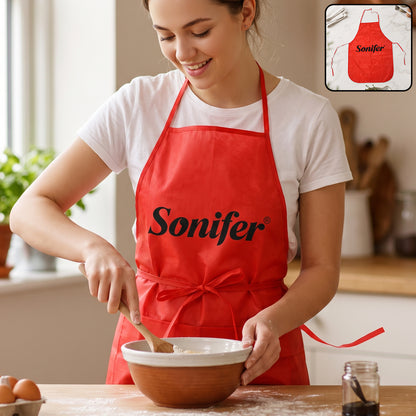 Reusable Cooking Apron with Front Pocket and Adjustable Neck Strap (1 Pc)