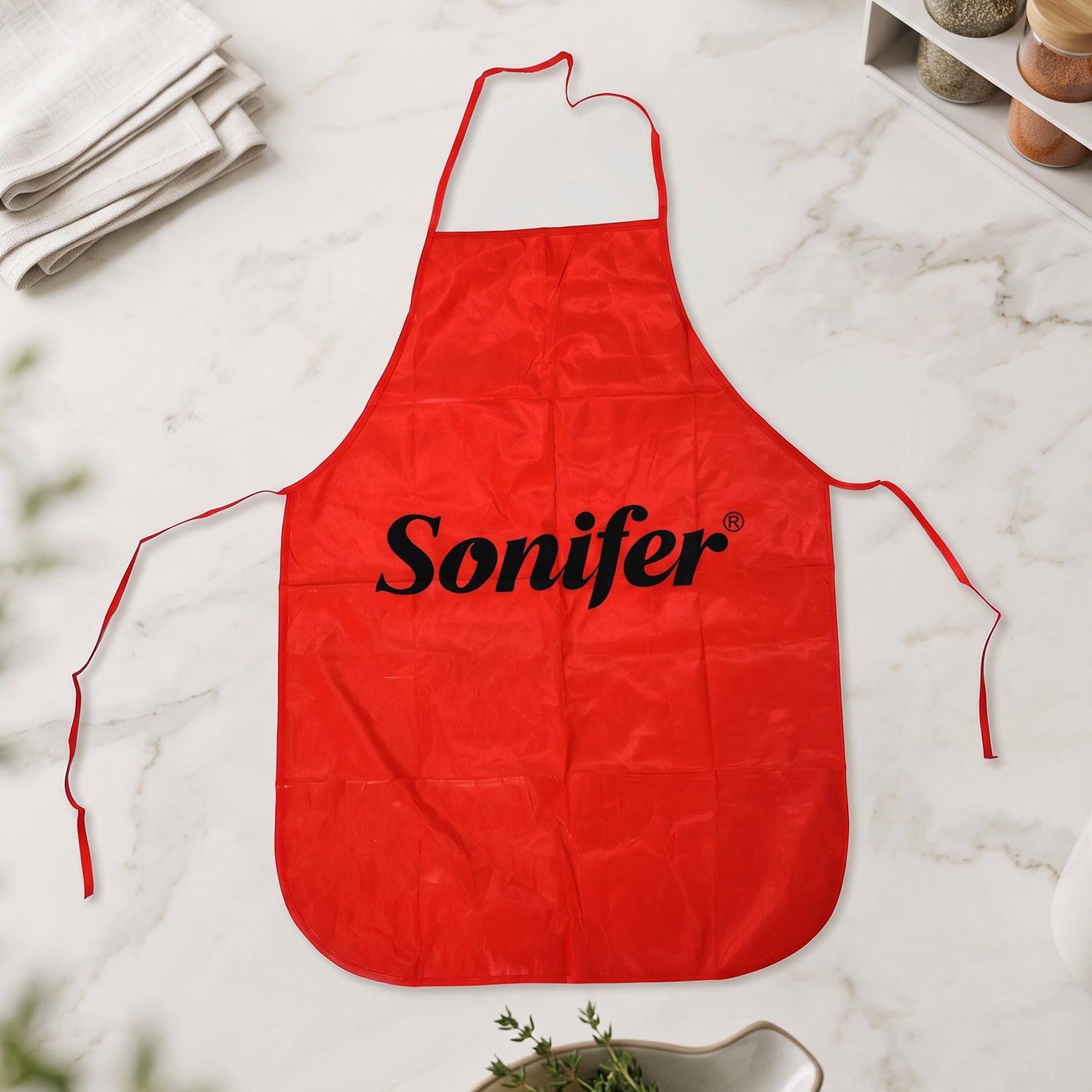 Reusable Cooking Apron with Front Pocket and Adjustable Neck Strap (1 Pc)