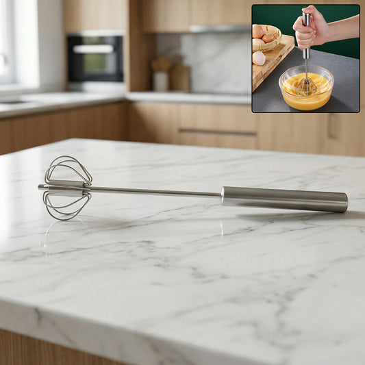 Stainless steel rotary whisk