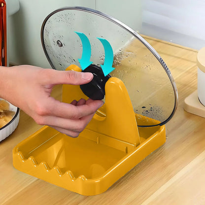 Close-up of kitchen lid and utensil holder stand