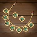 Traditional Filigree Gold-Tone Heavy Choker Set – Elegant Leaf Earrings