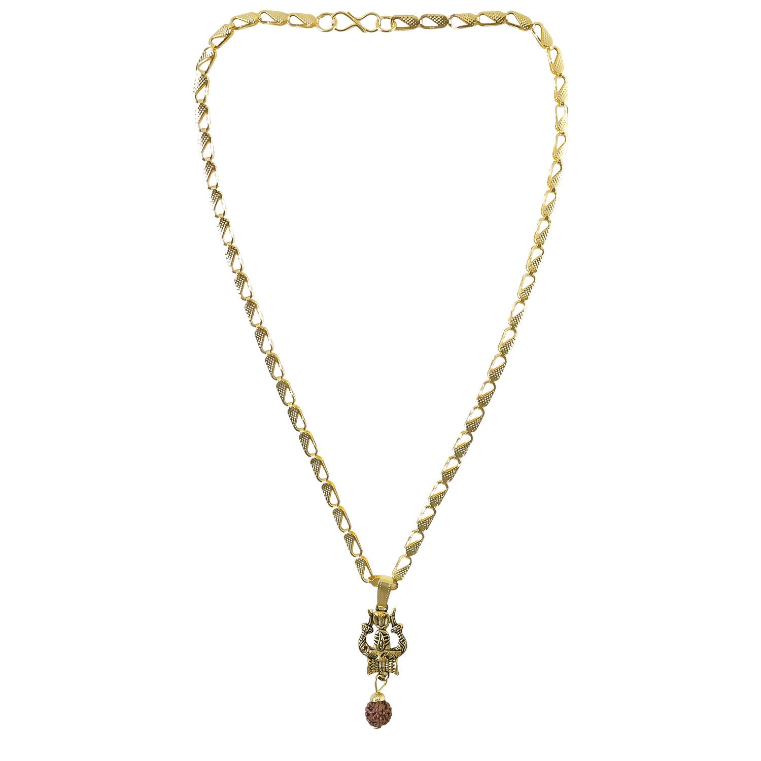 Trishul Shivling Chain Pendant Rudraksha Drop