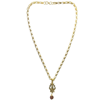 Trishul Shivling Chain Pendant Rudraksha Drop
