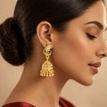 Peacock Design Earrings – Elegant Traditional Gold Jhumkas