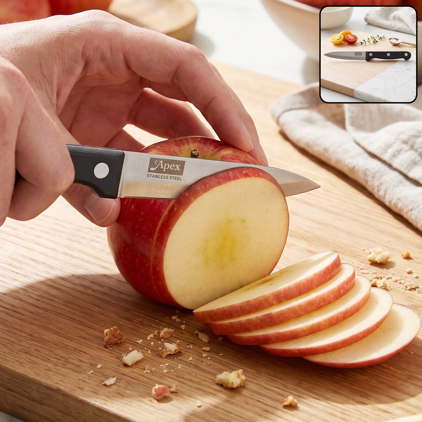 Apex Stainless Steel Fruit Knife with Riveted Handle Paring Knife (1 Pc)