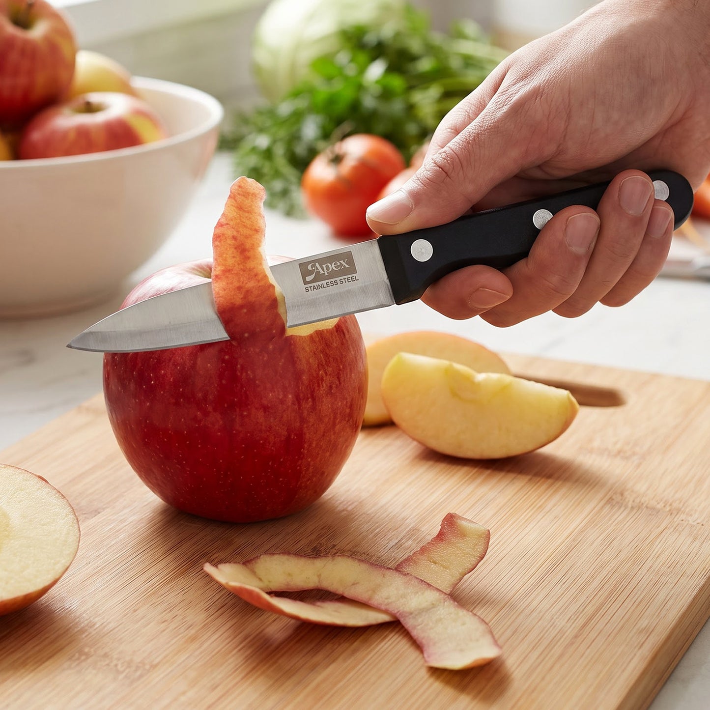 Apex Stainless Steel Fruit Knife with Riveted Handle Paring Knife (1 Pc)