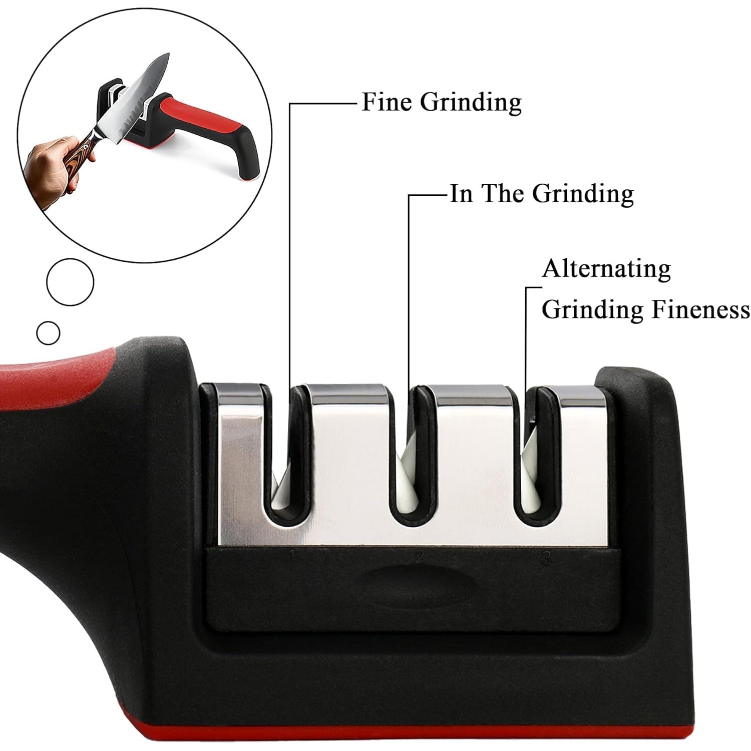 3 Stage Knife Sharpener Tool with Ergonomic Handle (1 Pc)