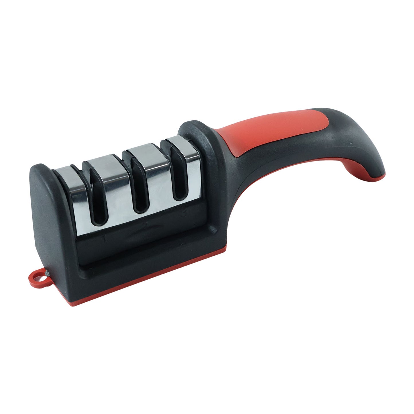 Manual Red & Black Knife Sharpener – 3-Stage Tool for Ceramic & Steel Knives
