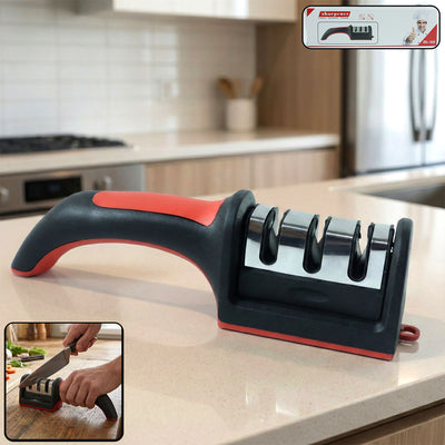 3-Stage Manual Knife Sharpener – Ceramic & Steel Blades, knife sharpner