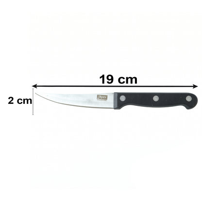 Apex Stainless Steel Steak Knife with Riveted Handle Curved Blade (1 Pc)