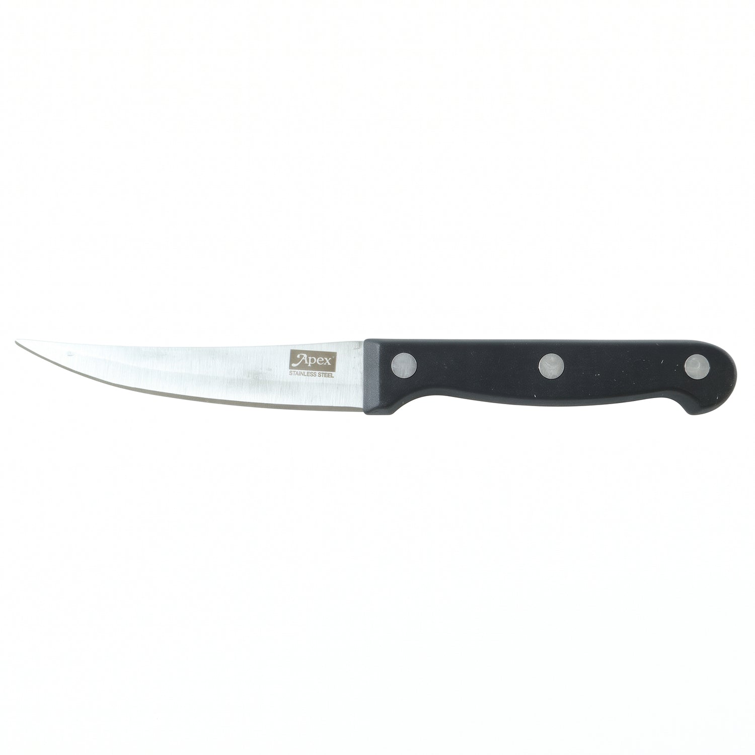 Apex Stainless Steel Steak Knife with Riveted Handle Curved Blade (1 Pc)