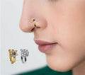 Diamond Cluster Clip-On Nose Ring – Non-Piercing CZ Nath Combo Pack