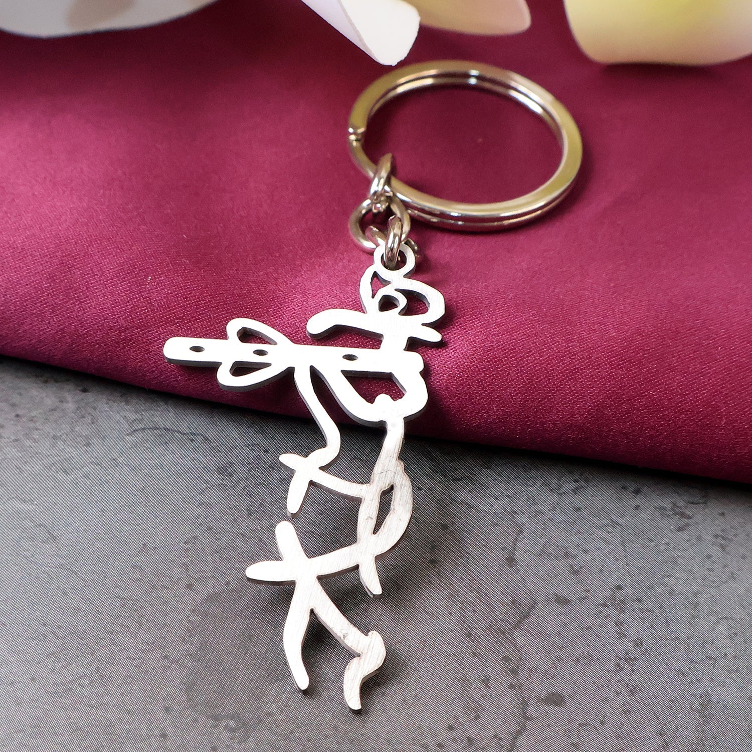 Divine Krishna Flute Design Metal Keychain