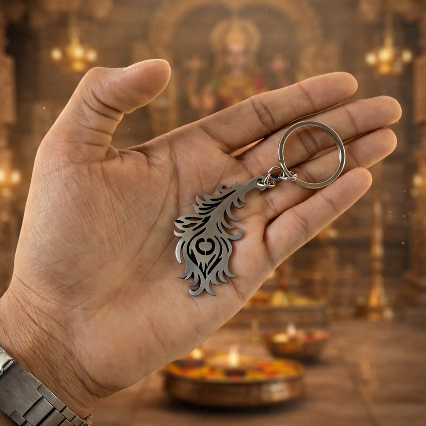  hindu spiritual feather keychain