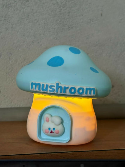 Blue Mushroom LED Desk Lamp with Pencil Sharpener & USB Charging