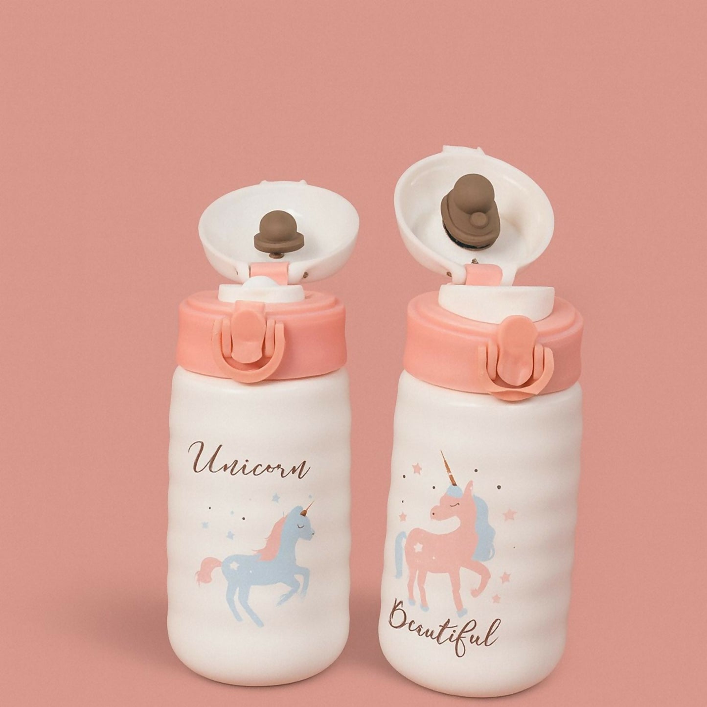 Unicorn Printed Kids Water Bottle with Flip-Top Sipper Lid | Leak-Proof BPA-Free Cute School Bottle for Girls & Toddlers | Lightweight Unbreakable Plastic Sipper for School, Travel & Daily Use | Pack of 1 (Unicorn Design)