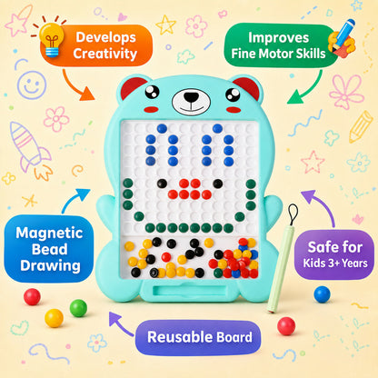 Compact Zuppi Bear magnetic drawing board shown from the side, ideal for travel and quiet play.