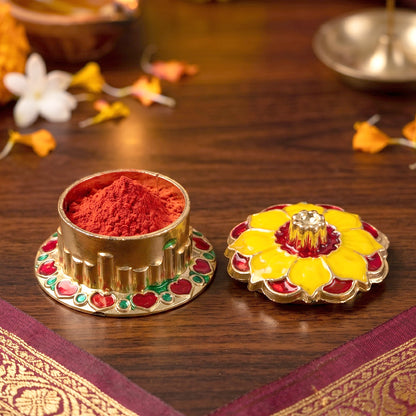 Kankavati box enhancing puja thali decor
