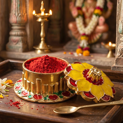 Close-up of kumkum box design